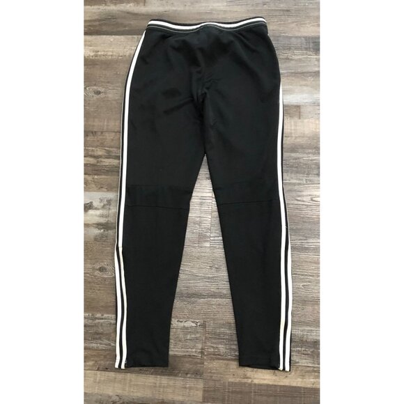 Adidas Womens Medium Black Athletic Sweatpants with White Stripes - Picture 4 of 7